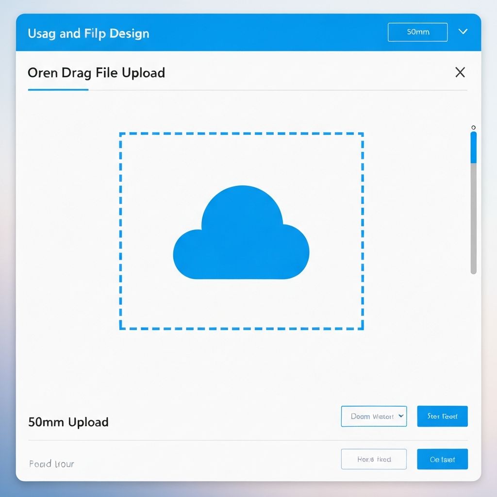 Clean upload interface with drag and drop functionality